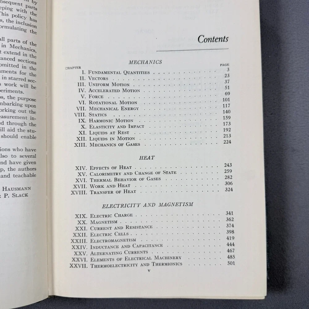 Hausmann Slack Physics Hardcover 1955 Third Edition 11th Printing Science Text